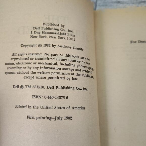 THE JUDAS SEED Anthony Gentile 1982 First Printing Dell Paperback Horror Scary - Picture 3 of 12